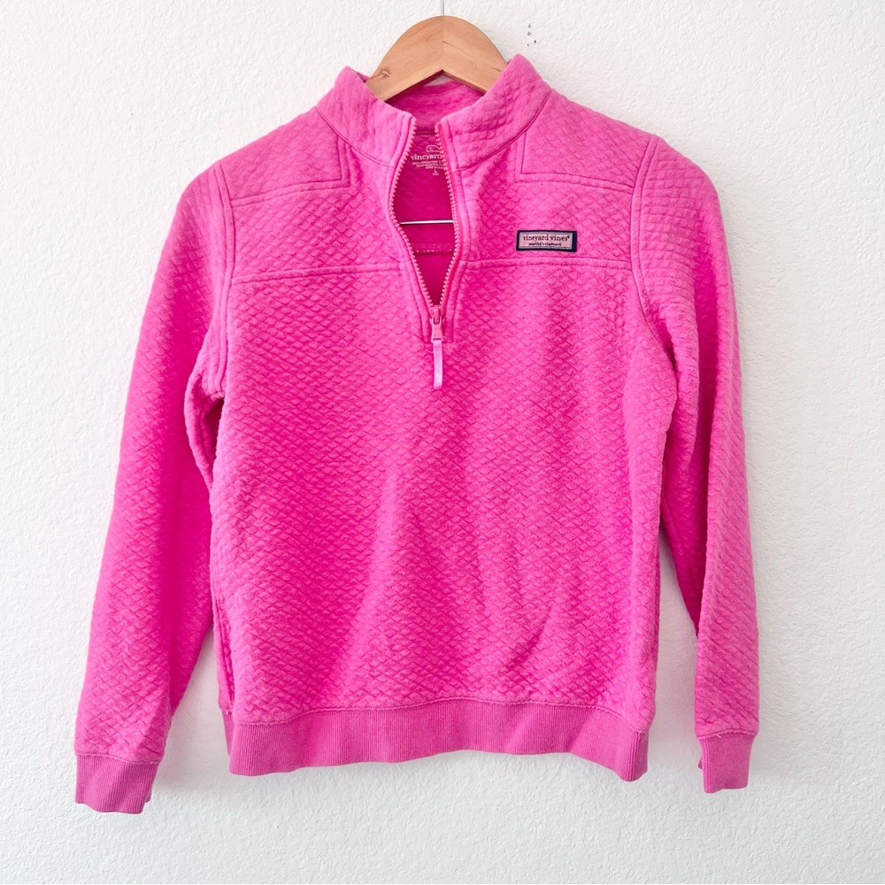 Vineyard Vines Pink Quilted Quarter Zip Shep Shirt Pullover Sz L